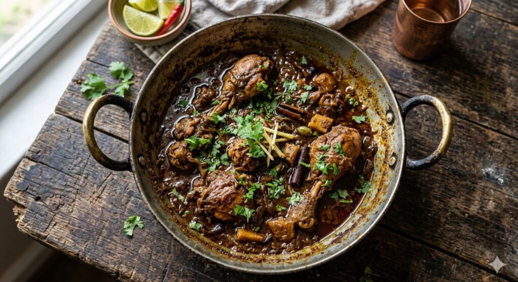 Chicken Kosha traditional Bengali chicken curry with rich thick gravy