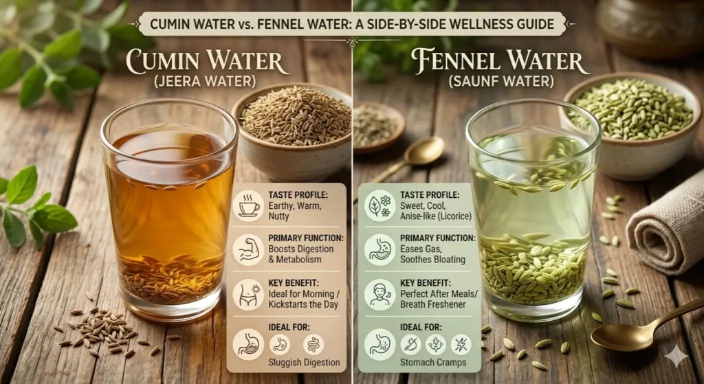 cumin vs fennel water