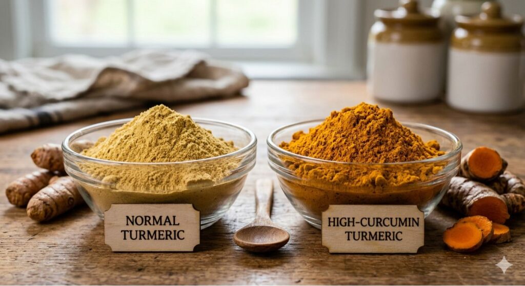 Normal vs High Curcumin Haldi Comparison