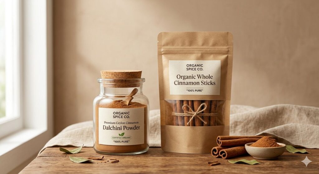 Best organic dalchini online India — pure cinnamon sticks aur powder glass jar mein buy karein