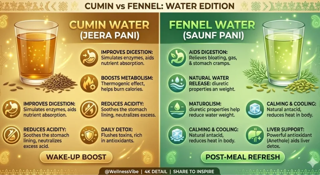 cumin vs fennel water comparison